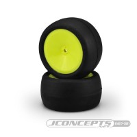 JConcepts Smoothie 2 2.2" Pre-Mounted Rear Buggy Tires (Yellow) (2) (Silver) w/12mm Hex