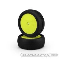 JConcepts Smoothie 2 2.2" Pre-Mounted 4WD Front Tires (Yellow) (2) (Silver) w/12mm Hex