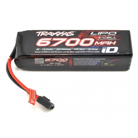Batterie LiPo 25C "Power Cell" Traxxas 4S avec connecteur Traxxas iD (14.8V / 6700mAh)